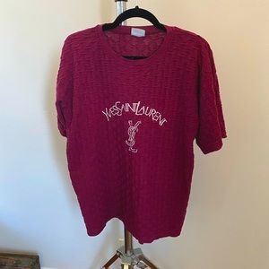 90s vintage dead stock faux ysl textured tee